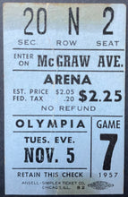 Load image into Gallery viewer, 1957 Detroit Red Wings v New York Rangers NHL Hockey Ticket Stub Olympia Stadium