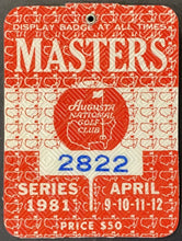 Load image into Gallery viewer, 1981 Masters Golf Tournament Celluloid Badge PGA Tour Tom Watson Wins Vintage