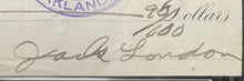 Load image into Gallery viewer, 1906 Jack London Autographed Signed Cheque Payable To The Socialist PSA/DNA Auth