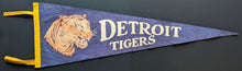 Load image into Gallery viewer, c1940's Detroit Tigers Full Size Vintage MLB Baseball Stadium Pennant 26"