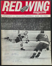 Load image into Gallery viewer, 1964 Detroit Olympia NHL Hockey Program + Ticket Red Wings vs Chicago Blackhawks