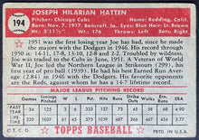 Load image into Gallery viewer, 1952 Topps Baseball Joe Hatten #194 Chicago Cubs MLB Card Vintage