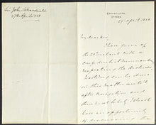 Load image into Gallery viewer, 1888 Sir John A MacDonald Handwritten Signed Letter Canadian Prime Minister LOA