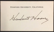 Load image into Gallery viewer, Herbert Hoover Autographed Stanford University Calling Card US President PSA