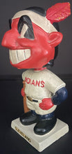 Load image into Gallery viewer, 1960s Cleveland Indians White Square Base Chief Wahoo Bobblehead MLB Baseball