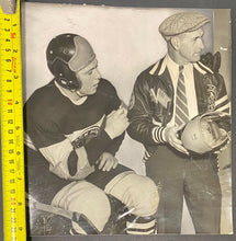 Load image into Gallery viewer, 1935 Vintage Rare NHL Press Photo Chicago Blackhawks New Hockey Helmets