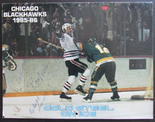 Load image into Gallery viewer, 1985/1986 Chicago Blackhawks Calendar 9 Autographs Pulford Savard Murray Olczyk