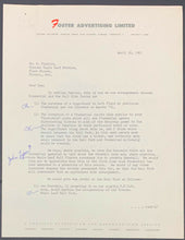 Load image into Gallery viewer, 1961 Toronto Maple Leaf Baseball Club Ticket + 2 Page Letter Promo Joe Crysdale