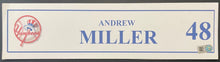 Load image into Gallery viewer, Andrew Miller New York Yankees Game-Used Cardstock Locker Name Plate MLB Holo
