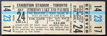 Load image into Gallery viewer, 1977 Emerson Lake and Palmer + Journey Rock Concert Full Ticket CNE Toronto