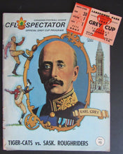 Load image into Gallery viewer, 1967 Lansdowne Park Grey Cup Program + Ticket Tiger Cats vs Sask Roughriders CFL