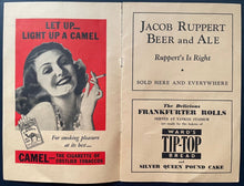 Load image into Gallery viewer, 1939 Baseball All Star Game Program + Ticket New York Yankee Stadium Lou Gehrig