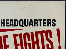 Load image into Gallery viewer, TV FIGHT CLUB HEADQUARTERS c1950 Cardboard Sign Broadside Boxing Gym's Display