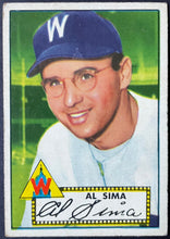 Load image into Gallery viewer, 1952 Topps Baseball Al Sima #93 Washington Senators MLB Card Vintage