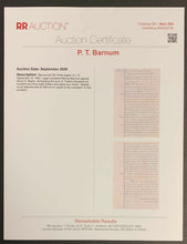 Load image into Gallery viewer, 1862 P.T. Barnum Signed 3 Page Legal Complaint Letter Vintage Old Antique + LOA