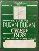 Load image into Gallery viewer, 1984 Duran Duran Crew Pass U.S. Tour Unused Vintage Music NM 7 iCert