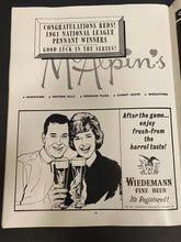 Load image into Gallery viewer, 1961 Vintage MLB Baseball World Series Program Cincinnati Reds New York Yankees