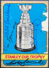 Load image into Gallery viewer, Autographed Stanley Cup Card Butch Bouchard Vic Lynn Bobby Baun Henri Richard