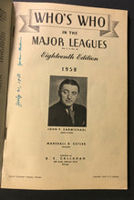 Load image into Gallery viewer, 1950 Who's Who In The Major Leagues Baseball Carmichael 18th Edition Vtg Book