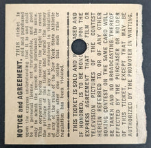 Load image into Gallery viewer, 1950 Madison Square Garden Boxing Vintage Ticket Stub Tiberio Mitri Dick Wagner