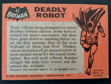 Load image into Gallery viewer, 1966 Topps Batman Black Bat #47 Deadly Robot Non Sports Trading Card