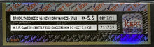 Load image into Gallery viewer, 1953 World Series Brooklyn Dodgers New York Yankees Ticket Stub Game 3 MLB iCert