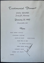 Load image into Gallery viewer, Jack Adams Signed 25th Anniversary Testimonial Dinner Program Autographed LOA
