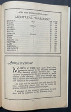 Load image into Gallery viewer, 1930 Rare Montreal Forum Hockey Program NHL Maroons v Detroit Cougars Vintage