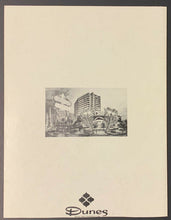 Load image into Gallery viewer, 1980's Dunes Hotel + Country Club Casino Dinner Menu Autographed Robert Goulet
