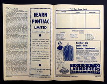 Load image into Gallery viewer, 1959 Maple Leaf Gardens NHL Hockey Program VTG Leafs vs Rangers Bert Olmstead