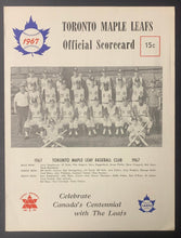 Load image into Gallery viewer, 1967 Toronto Maple Leaf Baseball Club Program / Scorecard From Final Season