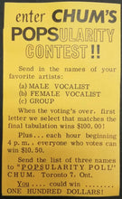 Load image into Gallery viewer, 1963 1050 Chum Chart Radio Station Survey Music Toronto Bobby Vinton