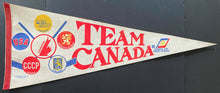 Load image into Gallery viewer, 1981 Canada Cup Of Hockey Vintage Full Size Pennant 6 Team Logos
