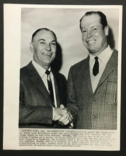 Load image into Gallery viewer, 1964 New York Golf Wire Photo Ben Hogan & Bert Morgan Hollywood Stunt Man 8 x 10