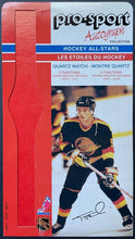 Load image into Gallery viewer, c 1980s Pro-Sport Facsimile Autograph Quartz Watch Backing Cards NHL Hockey VTG
