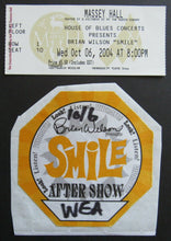 Load image into Gallery viewer, 2004 Massey Hall Brian Wilson "Smile" Ticket + Backstage Pass WEA Music Exec.