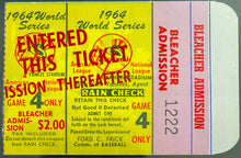 Load image into Gallery viewer, 1964 World Series Game 4 Ticket Yankee Stadium New York vs Cardinals Graded EX5