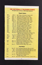 Load image into Gallery viewer, 1981 Official NFL Football Schedule 12 Page Fold Out Nationally Televised Games