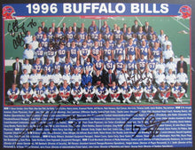 Load image into Gallery viewer, 1996 NFL Buffalo Bills Team Photo Autographed by 5 Players Cline Armour Signed