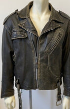 Load image into Gallery viewer, 1990s Indian Distressed Leather Motorcycle Jacket w/Large Back Patches M Vintage