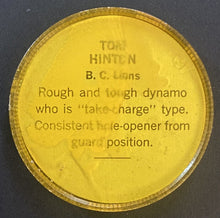 Load image into Gallery viewer, 1963 Nalley's Potato Chips CFL Football Token Plastic Coin #146 Tom Hinton Lions