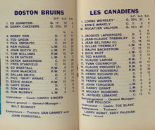 Load image into Gallery viewer, 1968 Montreal Canadiens Bobby Rousseau Autographed Hockey Program Cover Bruins