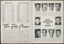 Load image into Gallery viewer, 1960 Rare CFL Football Exhibition Game Program Regina Roughriders vs ORFU London