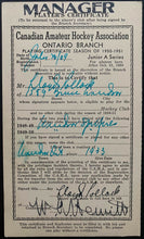 Load image into Gallery viewer, 1950 Windsor Spitfires OHA Hockey Manager Player's Certificate Vintage