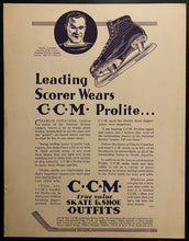 Load image into Gallery viewer, 1930s NHL Hockey HOFer Charlie Conacher CCM Advertisement Vintage Advertising