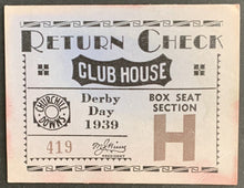 Load image into Gallery viewer, 1939 Kentucky Derby Racing Club House Ticket Churchill Downs Johnstown Winner