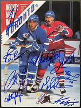 Load image into Gallery viewer, 1991 Toronto Maple Leafs vs Montreal Canadiens NHL Hockey Program Signed x9