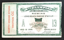 Load image into Gallery viewer, 1932 Summer Olympics Los Angeles Rowing Ticket Vintage