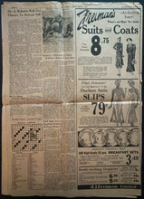 Load image into Gallery viewer, 1937 Ottawa Newspaper Covering Howie Morenz Death NHL Hockey HOFer Canadiens