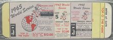 Load image into Gallery viewer, 1965 World Series Game 5 Proof / Phantom Ticket Cincinnati Reds MLB PSA VG-EX 4